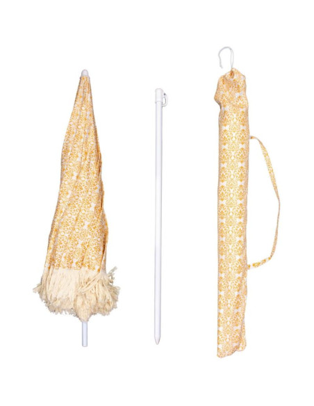 Parasol plażowo ogrodowy z frędzlami 174cm żółty