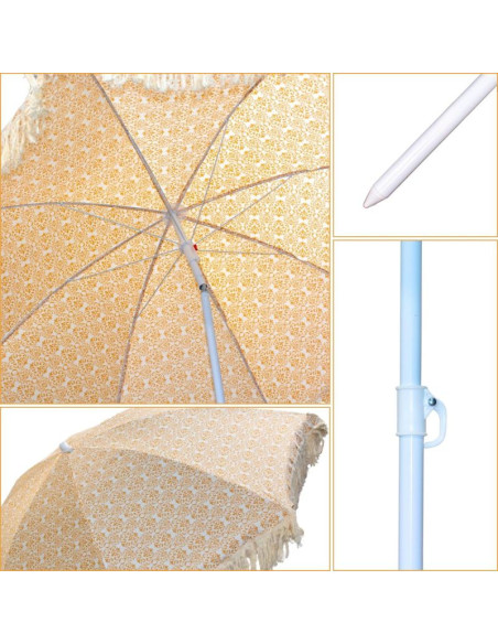 Parasol plażowo ogrodowy z frędzlami 174cm żółty