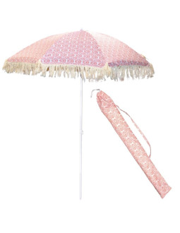 Parasol plażowo ogrodowy z frędzlami 174cm czerwony