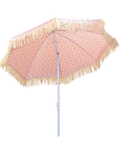 Parasol plażowo ogrodowy z frędzlami 174cm czerwony