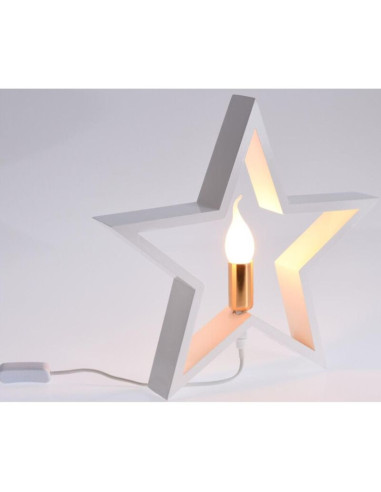 Gwiazda dekoracyjna z podświetleniem led 35cm biała