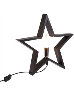 Gwiazda dekoracyjna z podświetleniem led 35cm czarna
