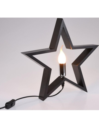 Gwiazda dekoracyjna z podświetleniem led 35cm czarna