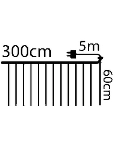 Lampki choinkowe kurtyna świetlna zew/wew 120 led 300x60cm z pilotem ciepły biały