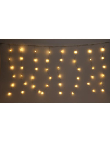 Lampki choinkowe kurtyna świetlna zew/wew 120 led 300x60cm z pilotem ciepły biały