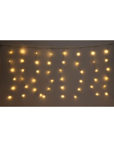 Lampki choinkowe kurtyna świetlna zew/wew 120 led 300x60cm z pilotem ciepły biały