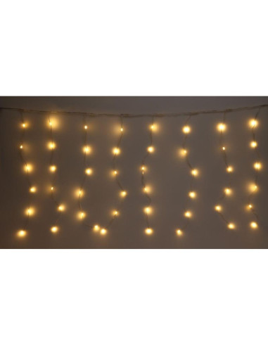 Lampki choinkowe kurtyna świetlna zew/wew 120 led 300x60cm z pilotem ciepły biały