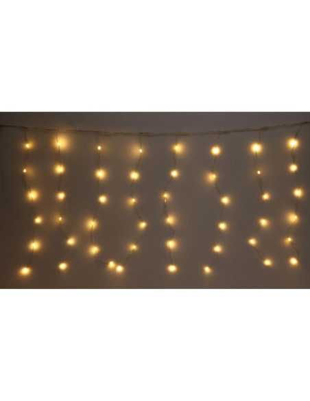 Lampki choinkowe kurtyna świetlna zew/wew 120 led 300x60cm z pilotem ciepły biały