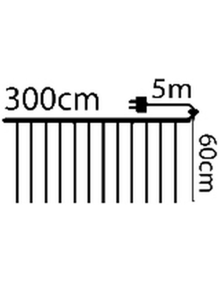 Lampki choinkowe kurtyna świetlna zew/wew 120 led 300x60cm z pilotem ciepły biały