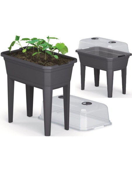 Szklarnia stojąca rozsadnik respana set ecoline 59,6x36,8x75,3cm antracyt