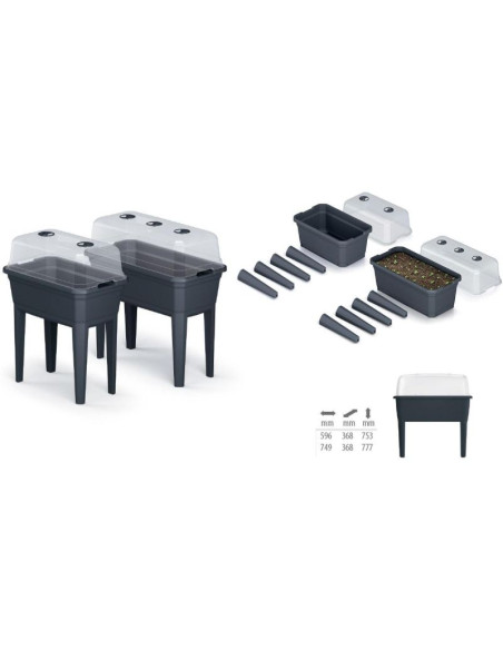 Szklarnia stojąca rozsadnik respana set ecoline 59,6x36,8x75,3cm antracyt