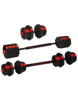 Regulowane hantle treningowe 2x10kg z funkcją sztangi enero fit 2