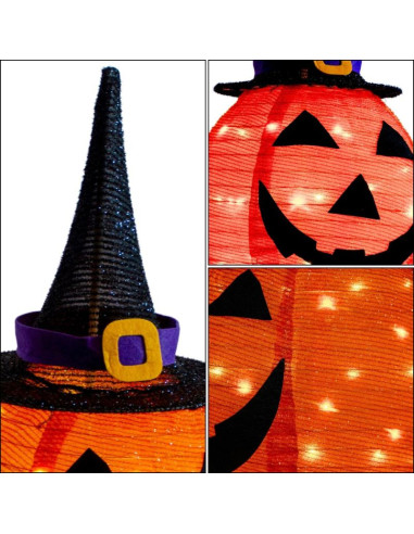 Dynia dekoracyjna z kapeluszem 68cm halloween 30led