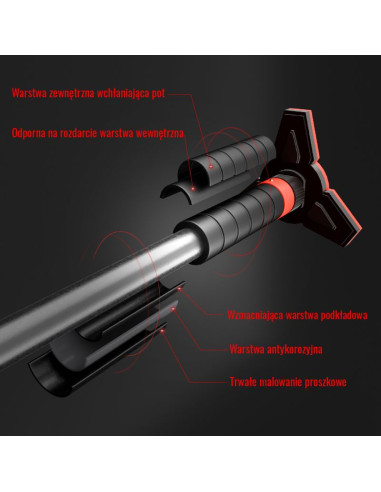 Drążek rozporowy do podciągania hms dd400 z poziomicą szerokość 70-106 cm