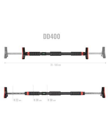 Drążek rozporowy do podciągania hms dd400 z poziomicą szerokość 70-106 cm
