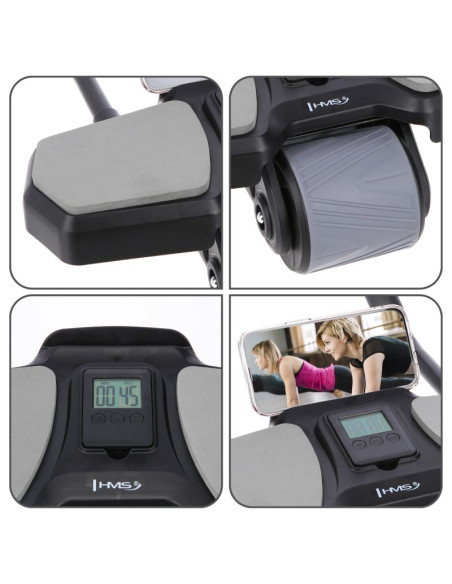 Ka10 black kółko abs automatyczne koło do ćwiczeń mięśni brzucha z podparciem