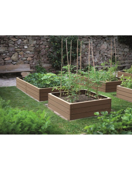 Grządka rabatka ogrodowa obrzeże base wood 4 elementy rustykalna cegła