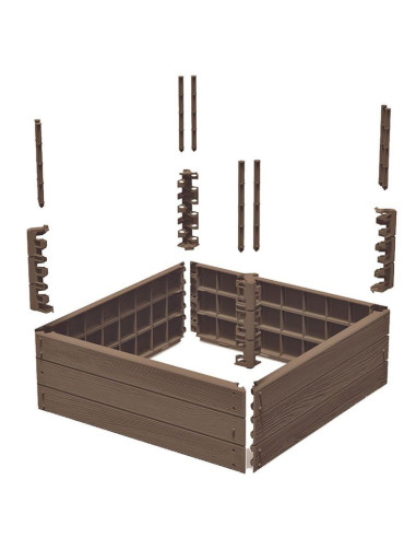 Grządka rabatka ogrodowa obrzeże base wood 4 elementy rustykalna cegła