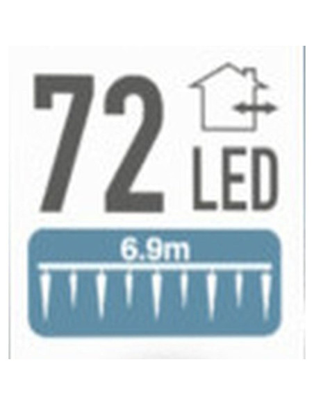 Lampki kurtyna świetlna sople zew 72 led zimny biały timer