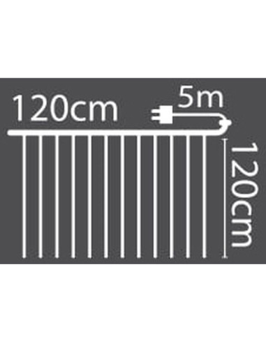 Lampki choinkowe kurtyna świetlna zew/wew 144 led 120x120cm z pilotem ciepły biały