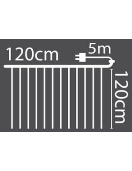 Lampki choinkowe kurtyna świetlna zew/wew 144 led 120x120cm z pilotem ciepły biały