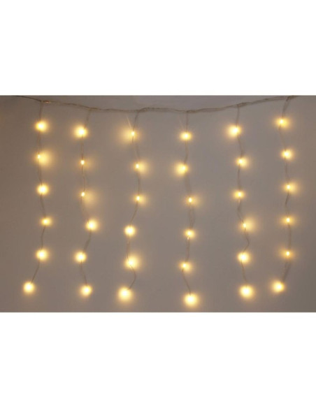 Lampki choinkowe kurtyna świetlna zew/wew 144 led 120x120cm z pilotem ciepły biały