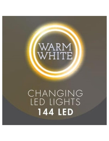 Lampki choinkowe kurtyna świetlna zew/wew 144 led 120x120cm z pilotem ciepły biały