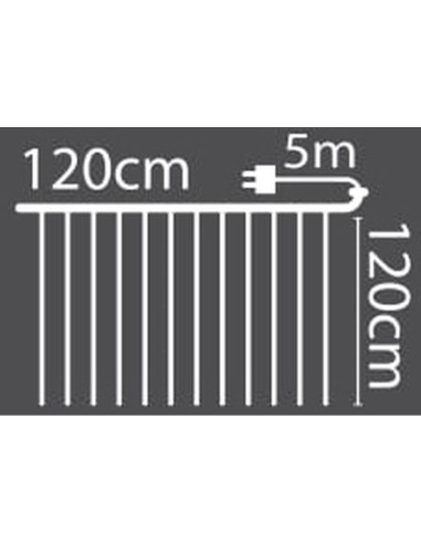 Lampki choinkowe kurtyna świetlna zew/wew 144 led 120x120cm z pilotem ciepły biały