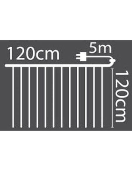 Lampki choinkowe kurtyna świetlna zew/wew 144 led 120x120cm z pilotem ciepły biały