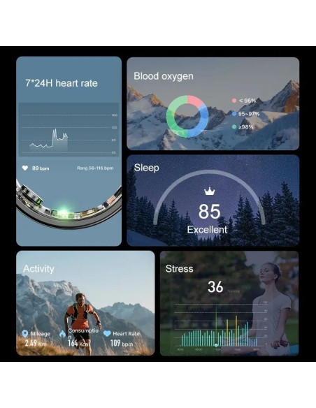 Smart ring rubicon r6 deep grey size-12(us) smarub328