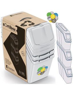 Śmietnik kosze na śmieci 20 l sortibox set3 szt. popielaty