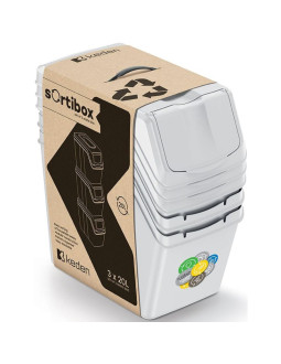 Śmietnik kosze na śmieci 20 l sortibox set3 szt. popielaty 2
