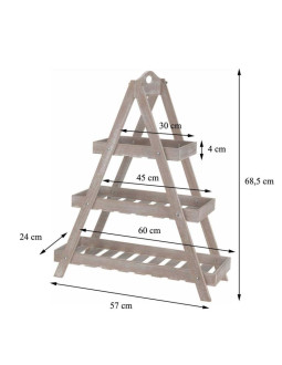 Kwietnik drewniany składany 3 półki 2