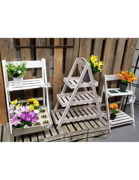 Kwietnik drewniany składany 3 półki