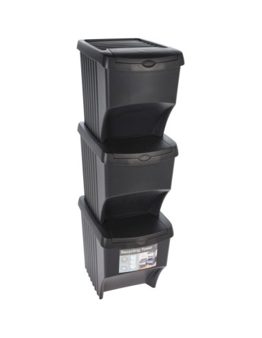 Śmietnik kosze na śmieci 22 l set 3 szt. antracyt