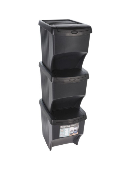 Śmietnik kosze na śmieci 22 l set 3 szt. antracyt