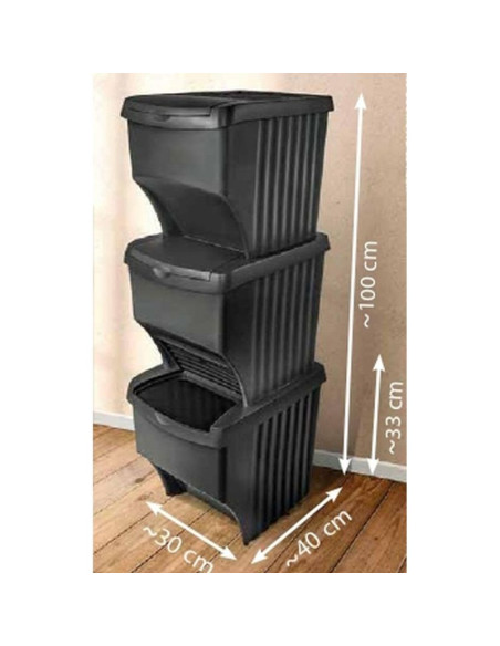 Śmietnik kosze na śmieci 22 l set 3 szt. antracyt