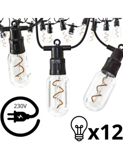 Party light girlanda zewnętrzna 12 żarówek 12led spiralnych 6,3m 230v