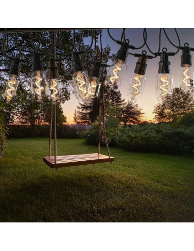 Party light girlanda zewnętrzna 12 żarówek 12led spiralnych 6,3m 230v