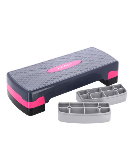 Step do aerobiku hms model as002 w kolorze różowym/szarym