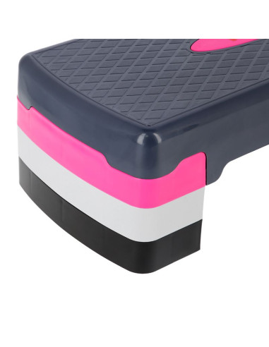 Step do aerobiku hms model as002 w kolorze różowym/szarym