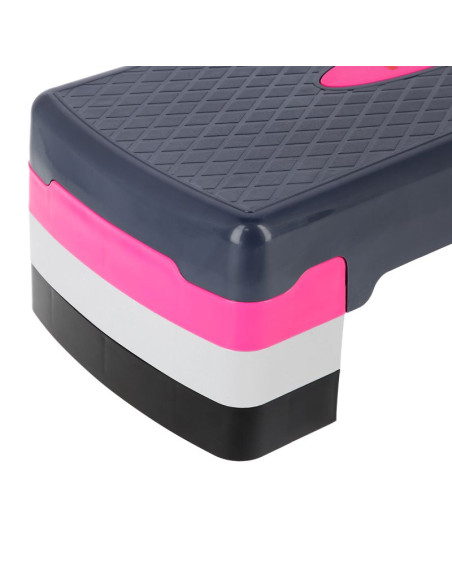 Step do aerobiku hms model as002 w kolorze różowym/szarym