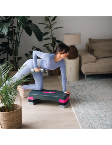 Step do aerobiku hms model as002 w kolorze różowym/szarym