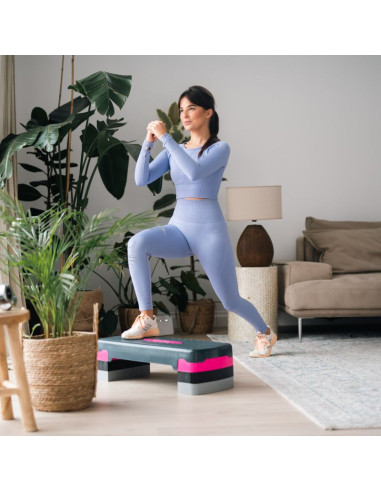 Step do aerobiku hms model as002 w kolorze różowym/szarym