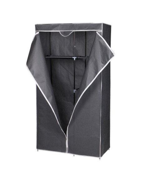 Szafa tekstylna garderoba 90x45x170cm ciemno-szara 8811