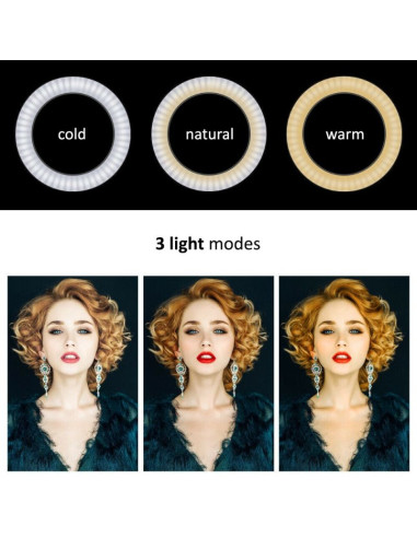 Maclean lampa pierścieniowa 10" led12w do selfie ze statywem mce610