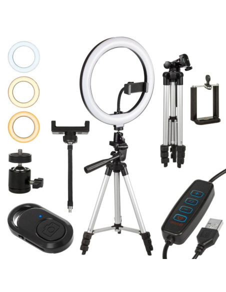 Maclean lampa pierścieniowa 10" led12w do selfie ze statywem mce610