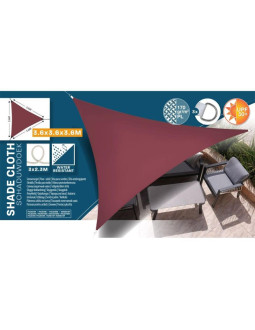 Żagiel przeciwsłoneczny ogrodowy trójkąt 3,6x3,6x3,6m bordowy