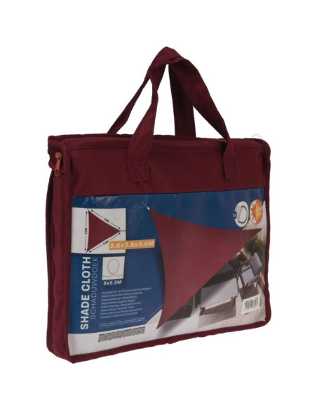 Żagiel przeciwsłoneczny ogrodowy trójkąt 3,6x3,6x3,6m bordowy