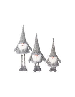 Mikołaj na teleskopowych nogach 30x18x100cm srebrny